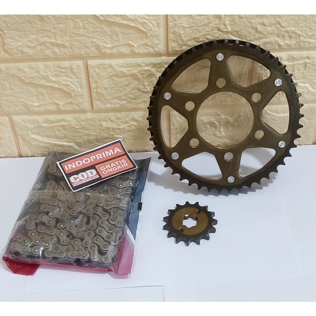 Jual gear paket gold. gigi tarik dan rantai honda cb150. cb150r 2020