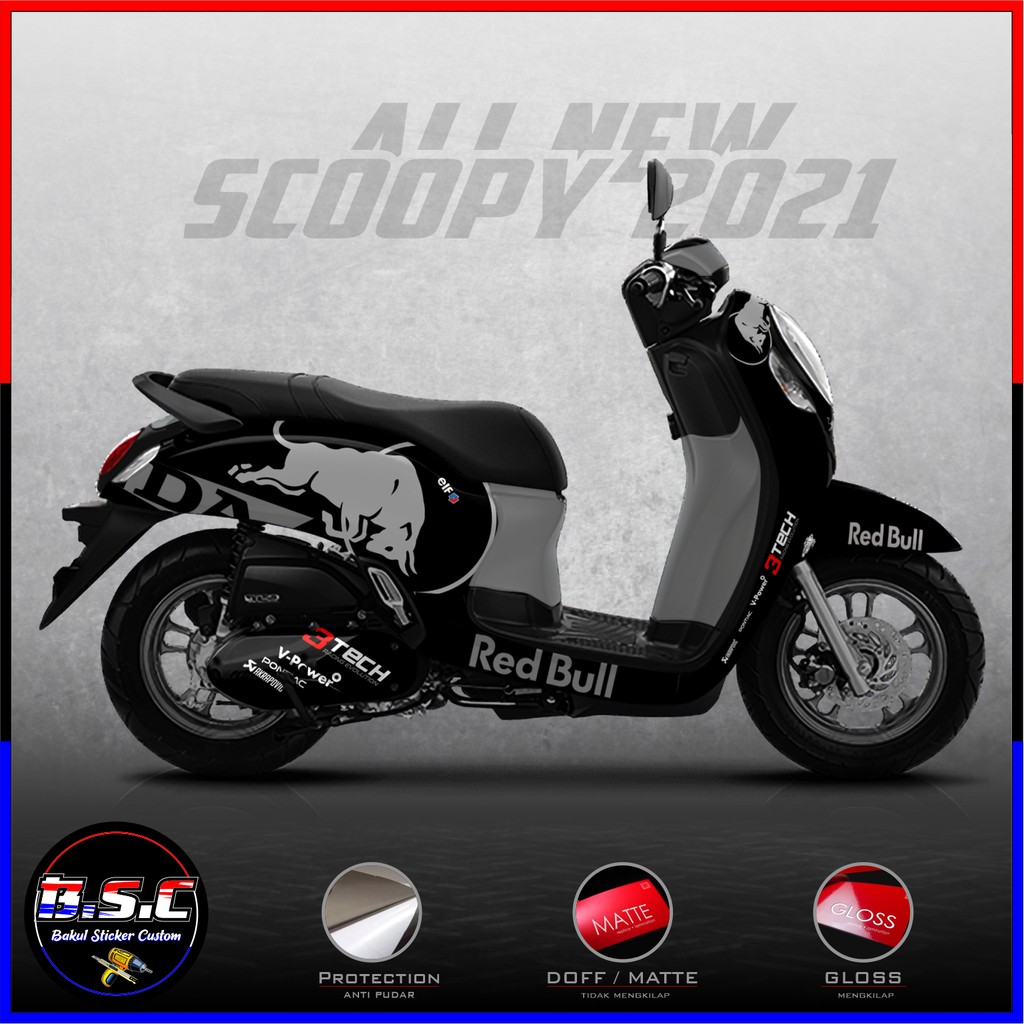 Sticker Decal FULL BODY + FULL PART Scoopy FI Scoopy 2021 Motif Banteng Black