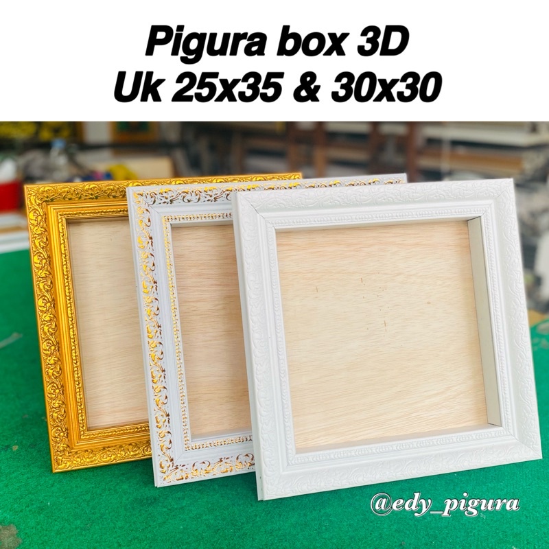 pigura box 3D uk 25x35  30x30 frame 4cm