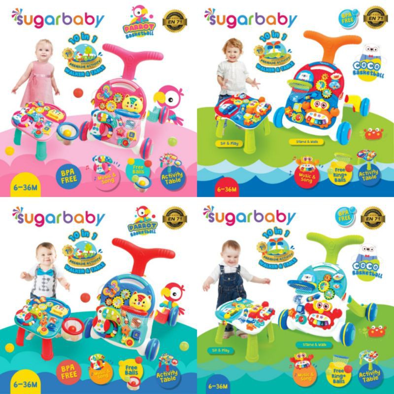 Sugar Baby 10IN1 Premium Activity Walker &amp; Table | Sugarbaby Push Walker Baby Walker