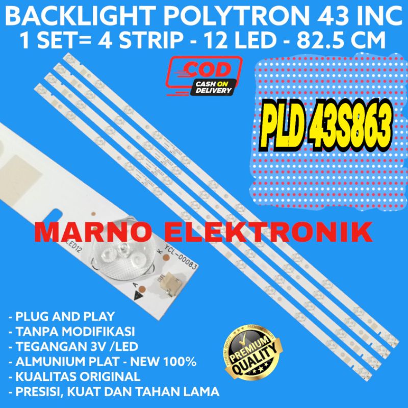 BL BACKLIGHT LED TV POLYTRON 43IN PLD 43S863 BL POLYTRON 43 IN PLD43S863 12K 3V