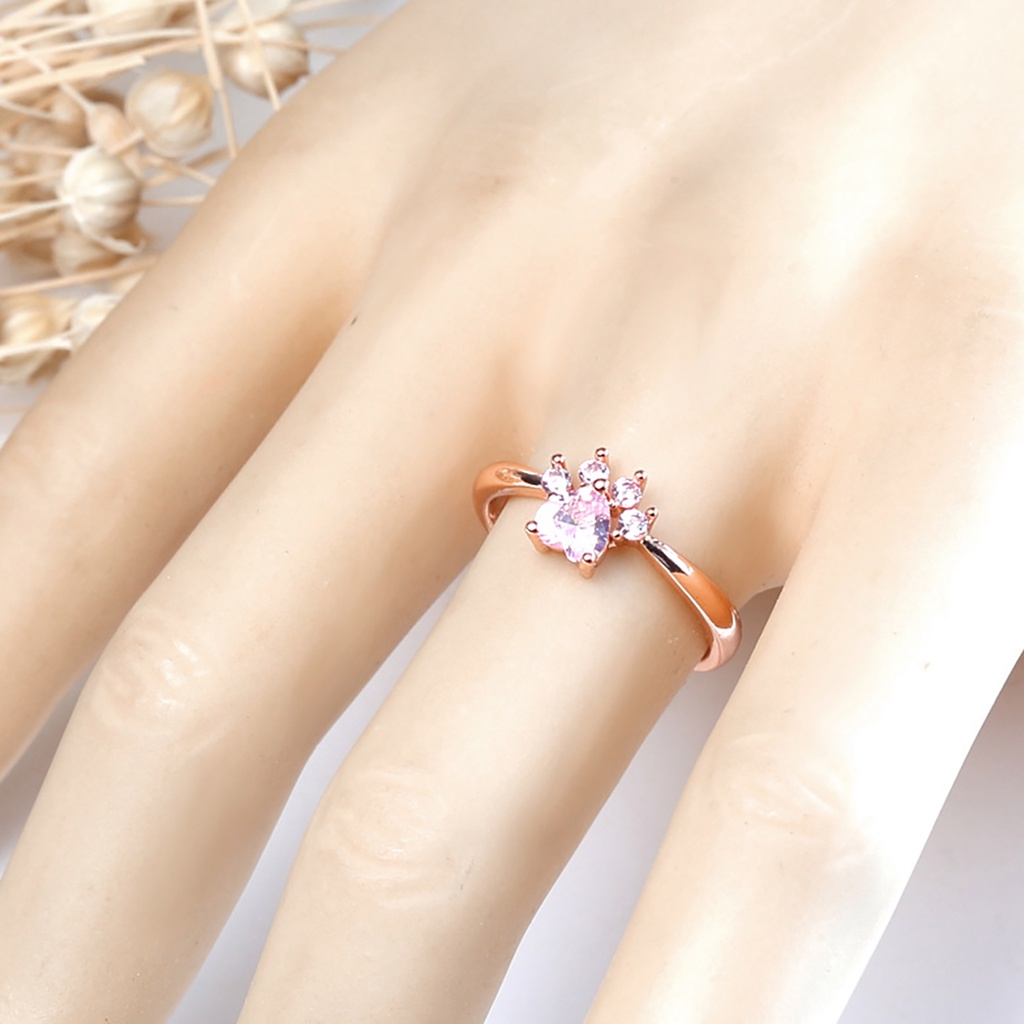 Hu Hu Hu Hu Hu Alat Bantu Pasang Kacamata♡ Cincin Wanita Model Terbuka Bahan Alloy Desain Cakar Kucing Adjustable Untuk Pesta