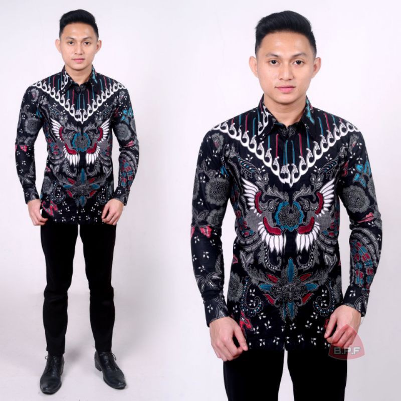 kemeja batik jumbo lengan panjang kemeja kerja M L XL XXL 3XL 4XL 5XL