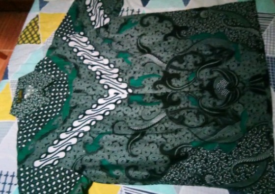 Kemeja Batik Pria Lengan Panjang Size M L Xl Xxl  Bswart Batik Hrb026 Kenongo Hem Panjang Padi