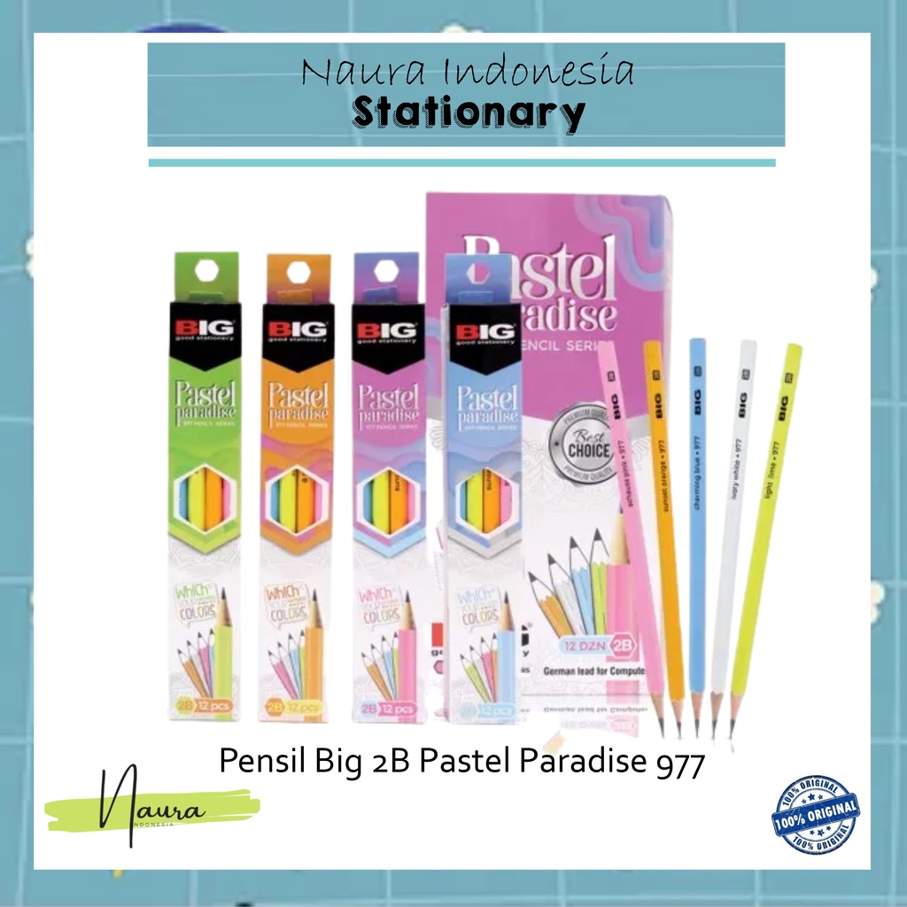 

PENSIL BIG 2B PASTEL PARADISE 977 BIG PERPACK | Pensil 2B