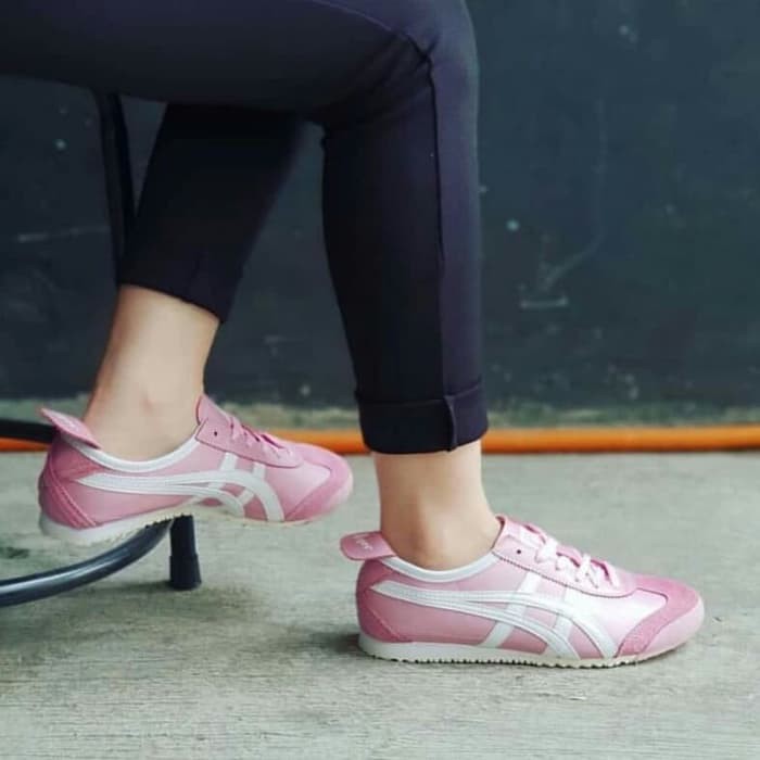 Onitsuka Tiger Mexico 66 Pink Sepatu Sneakers Jalan Wanita PREMIUM