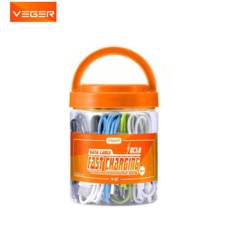 KABEL DATA USB VEGER MURAH V107 MICRO USB CABLE QC3.0A QUICK FAST CHARGE KABEL USB VEGER V-107 MICRO PER PCS