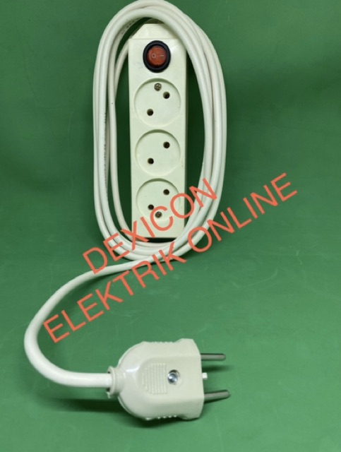 Stop kontak gepeng/stop kontak 3 LB + kabel 5 mtr/colokan listrik/sambungan kabel/terminal listrik