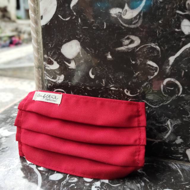 Masker kain serut double furing spesial label Safitri collection