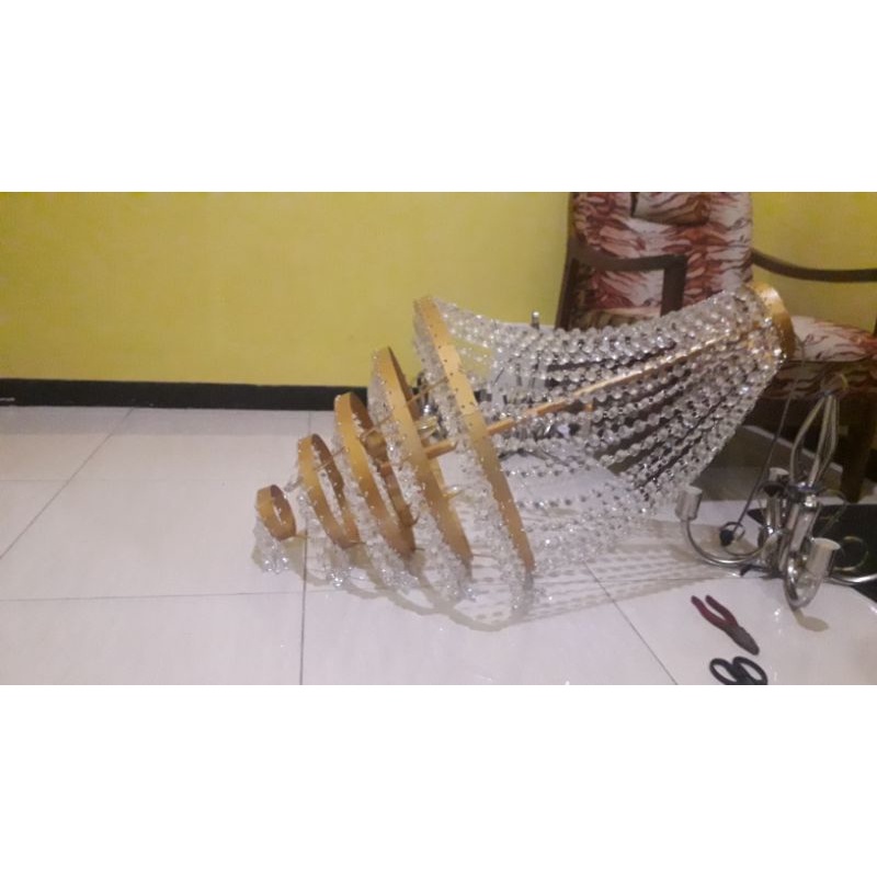 lampu gantung kristal gold
