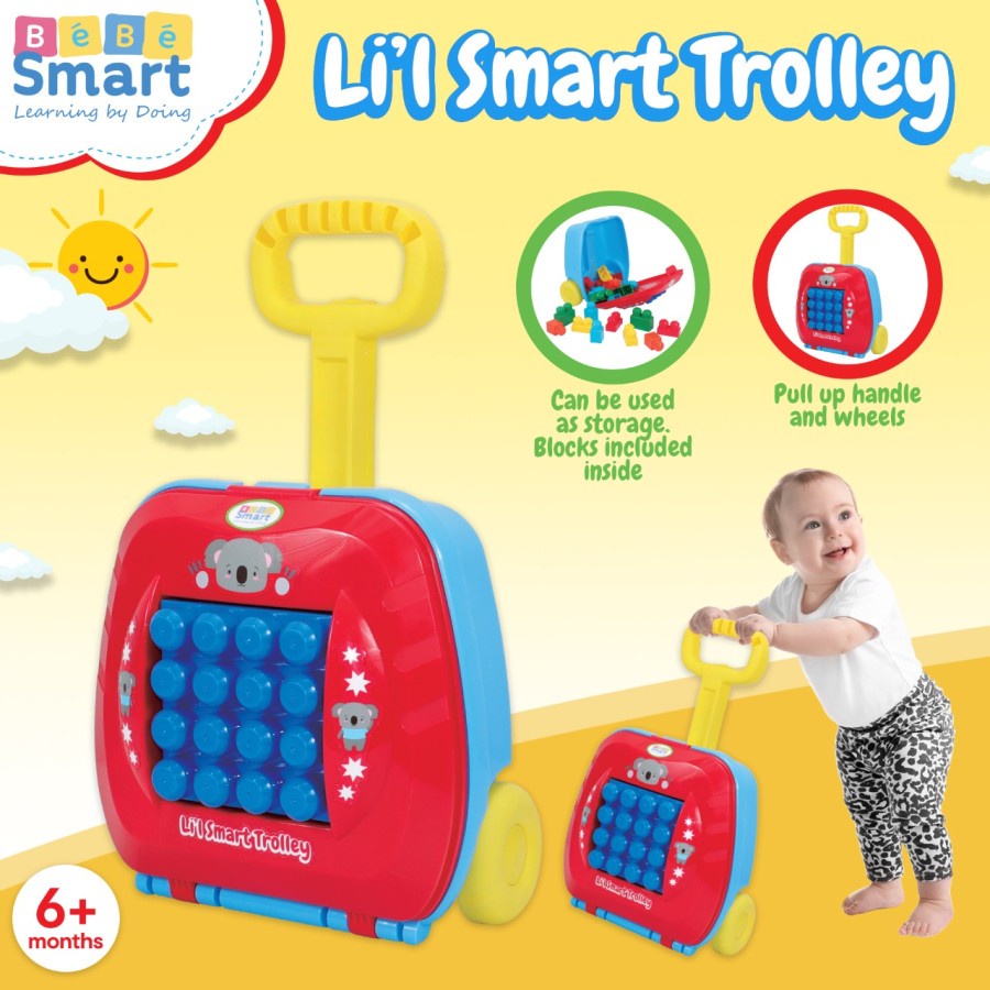 MAI583 BEBE SMART LIL SMART TROLLEY MAINAN ANAK BLOK WARNA-WARNI