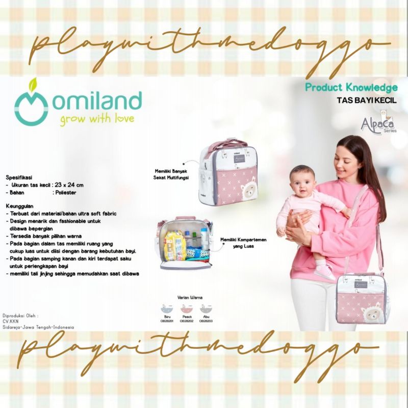 OMILAND Tas Bayi Motif Soft Elegan Murah