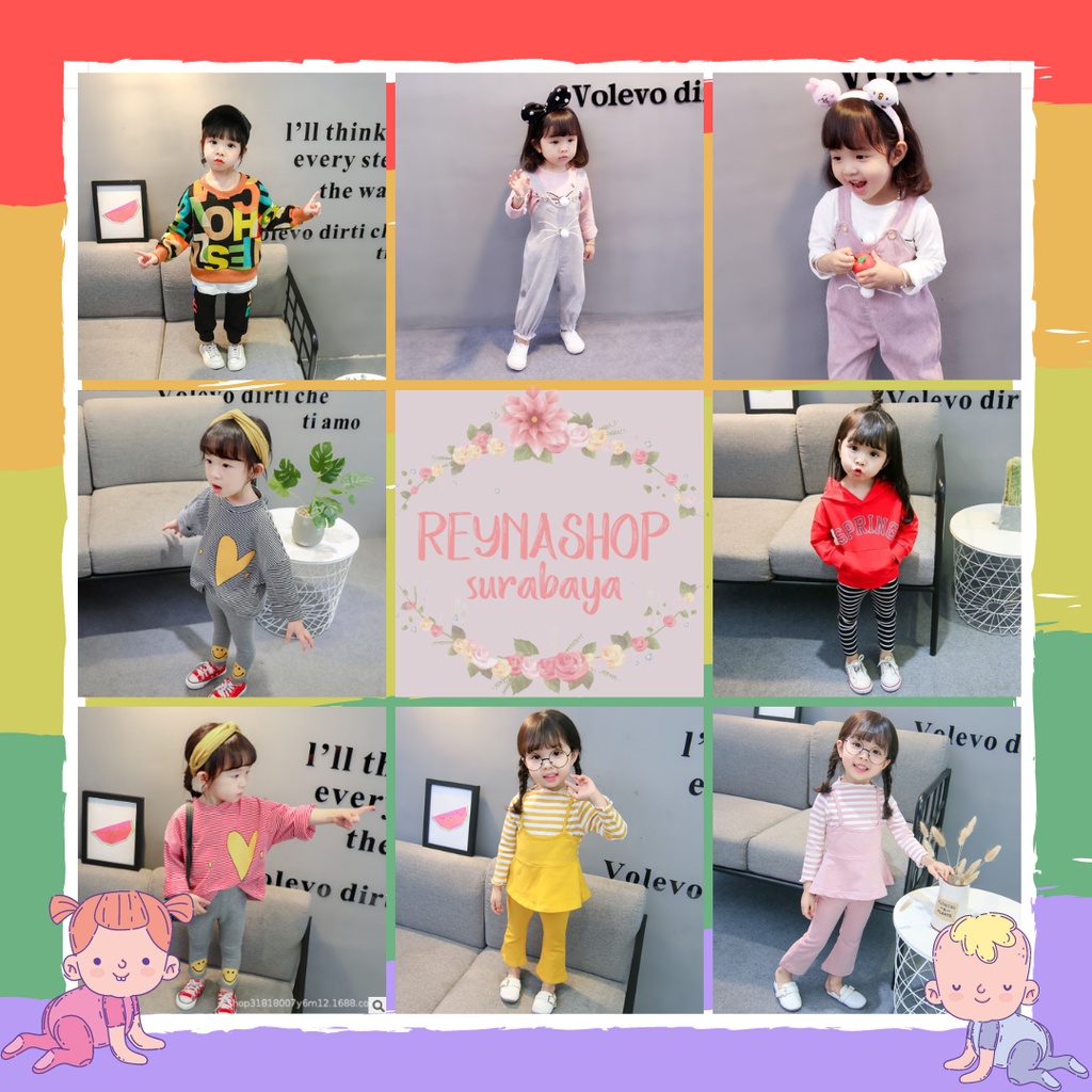 (FM-FQ)  Setelan Anak Perempuan Import Atas Bawah Best Quality Premium Setelan Jalan Anak