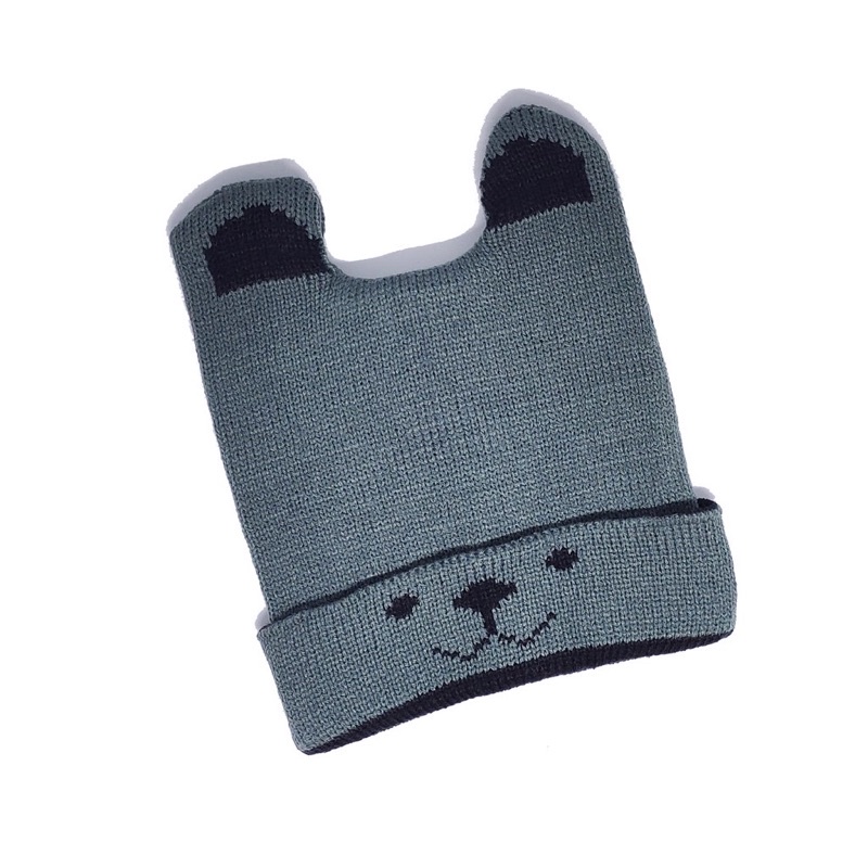 TOPI KUPLUK RAJUT BAYI TELINGA BEAR/TOPI RAJUT UNISEX