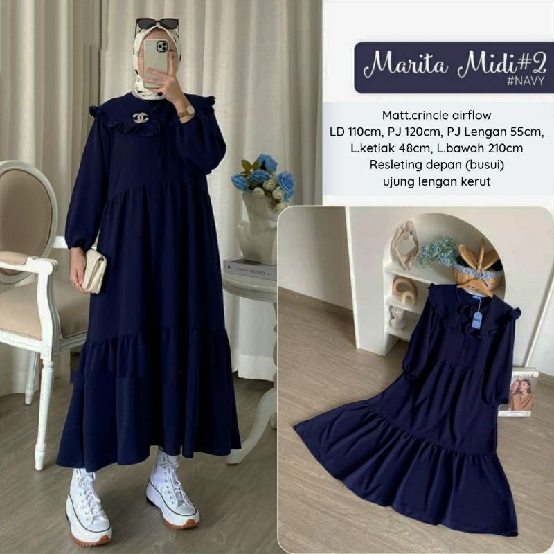 Marita Midi Dress Crincle Airflow LD 110 Best Seller