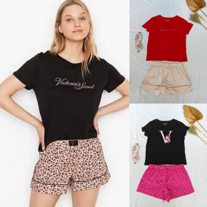 VICT*RIA S*CRET SET SHORT PAJAMAS (dapet kaos sama short)