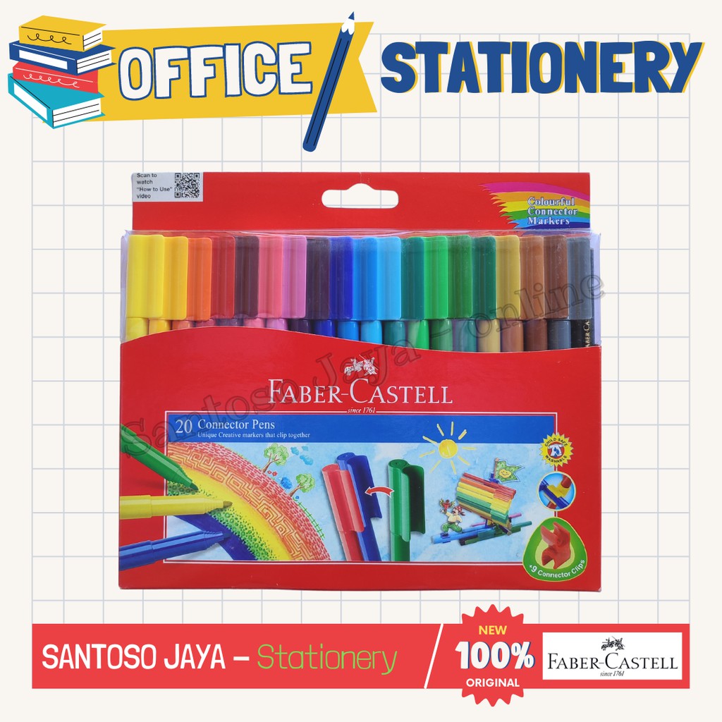 

Connector Pen FABER CASTELL 20 - Spidol Warna FABER-CASTELL isi 20