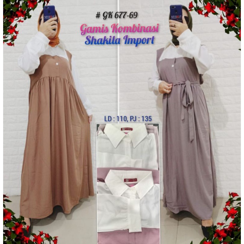 gamis polos shakila / gamis dewasa jumbo