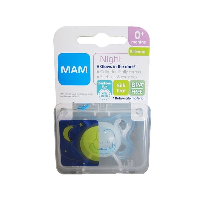 MAM Night Glow In The Dark Silicone Pacifier 0m+