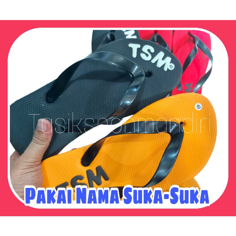 Sandal Nama // Sandal Custom Nama Pesantren / Kantor / Sekolah / Bisa Size Jumbo