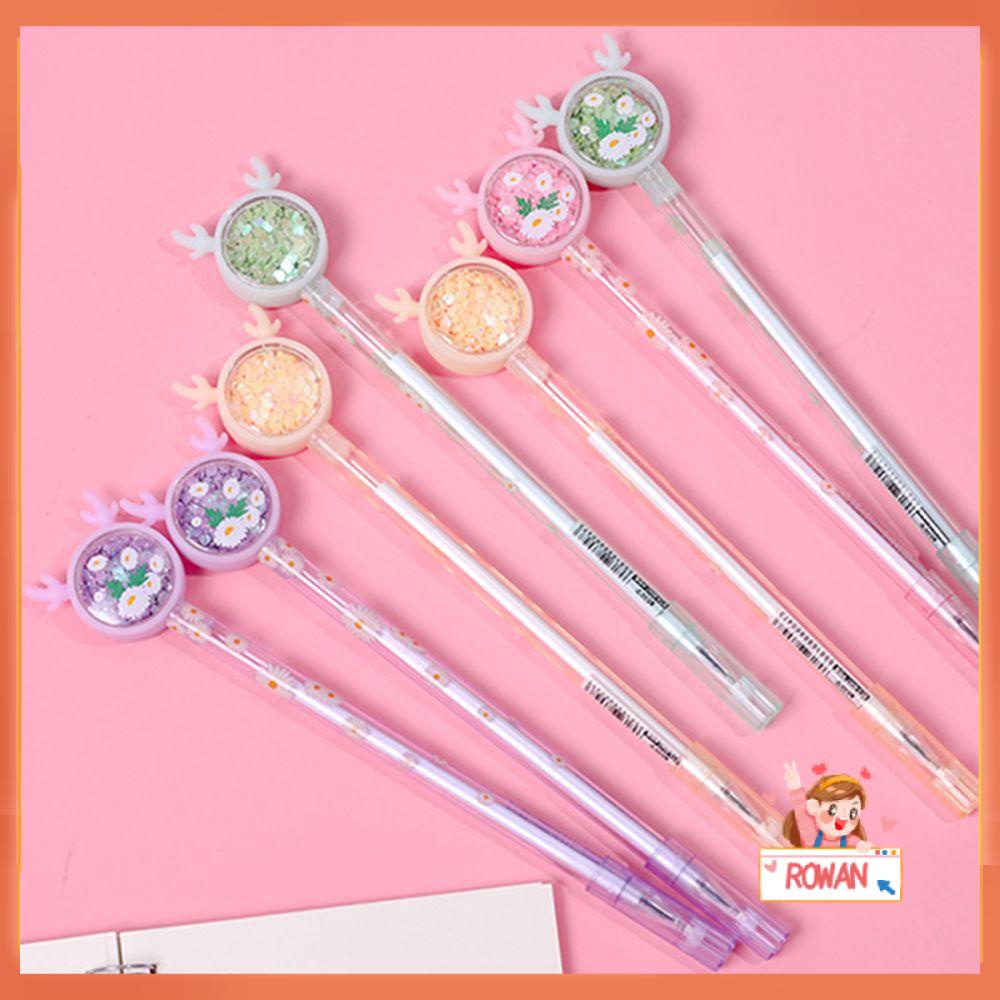 R- Pulpen gel Motif Bunga Daisy Bahan Dasar Air Untuk Stationery Kantor