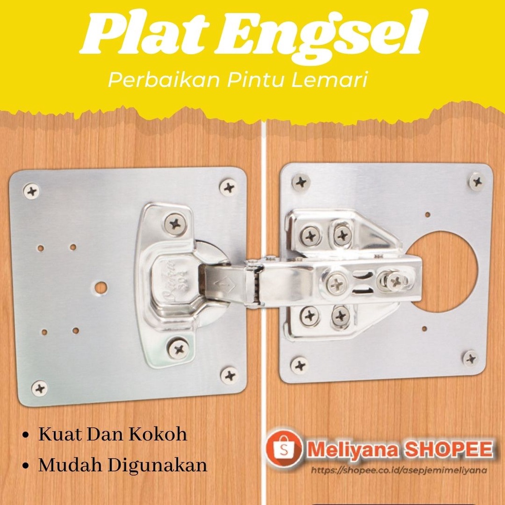 Plat Perbaikan Engsel Sendok Pintu Lemari Furniture Kabinet Stainless