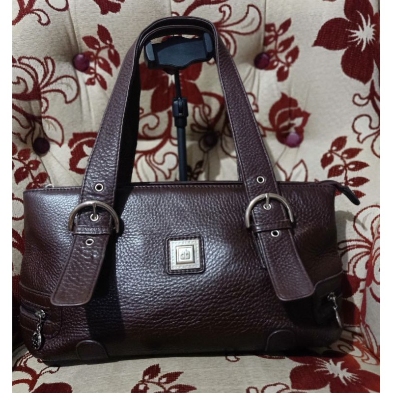 Hand Bag Kulit Asli - Arnaldo Bassini Italy  (Preloved) Free Pouch The Van