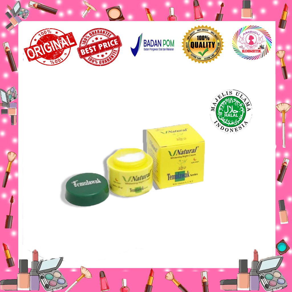 [BPOM] TEMULAWAK NIGHT CREAM V NATURAL ORIGINAL/KRIM MALAM WAJAH - AMBIGU KOSMETIK