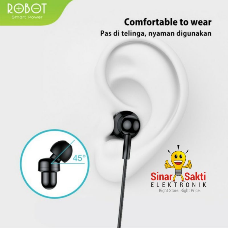 Headset Robot RE20 Earphone Kabel Bass Jernih Murah