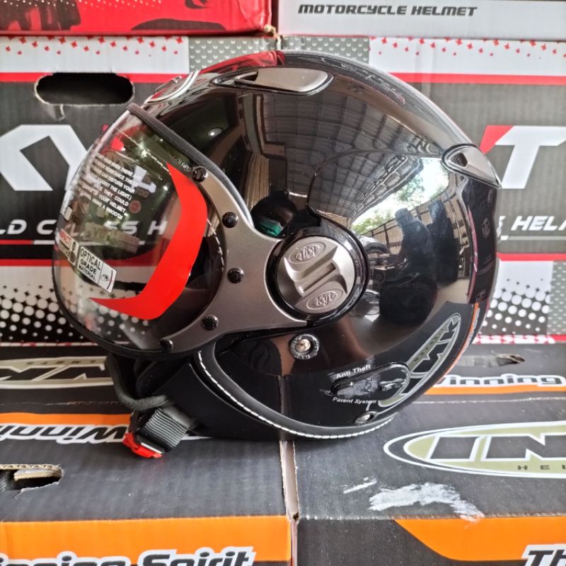 Jual HELM KYT ELSICO SOLID HITAM METALIK HELM HALF FACE Shopee Indonesia