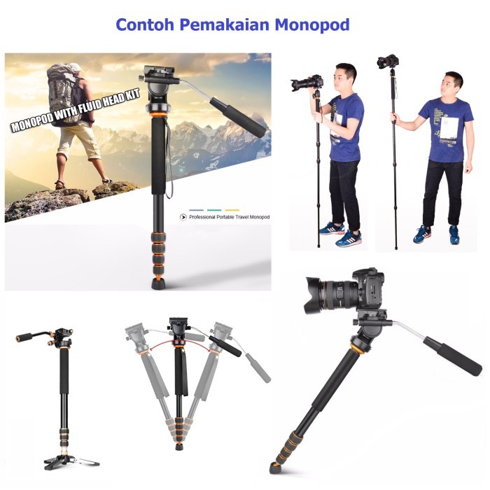 Monopod Kamera QZSD Q-238 165cm BEIKE Q238 5 Section Leg PRO DSLR