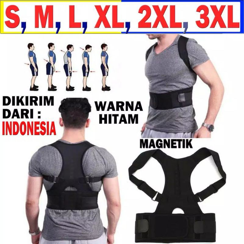 BACK SUPPORT KORSET PENYANGGA PUNGGUNG POWER MAGNETIC POSTUR CORRECTOR