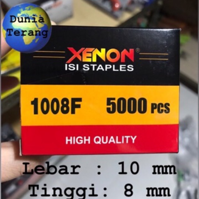 Refill Isi Staple Gun 1008F XENON 5000pcs / Isi u Alat Staples Tembak Stapler Heckter Hekter U 8mm