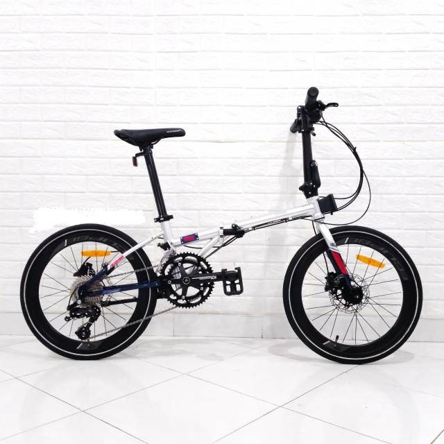 Sepeda Lipat Folding Bike Element Nicks 20 451 Silver Blue 10 speed