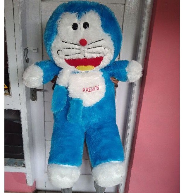 BONEKA DORAEMON SYAL JUMBO BESAR 1,2 METER BERDIRI BAHAN RASFUR MAINAN ANAK KADO SOUVENIR
