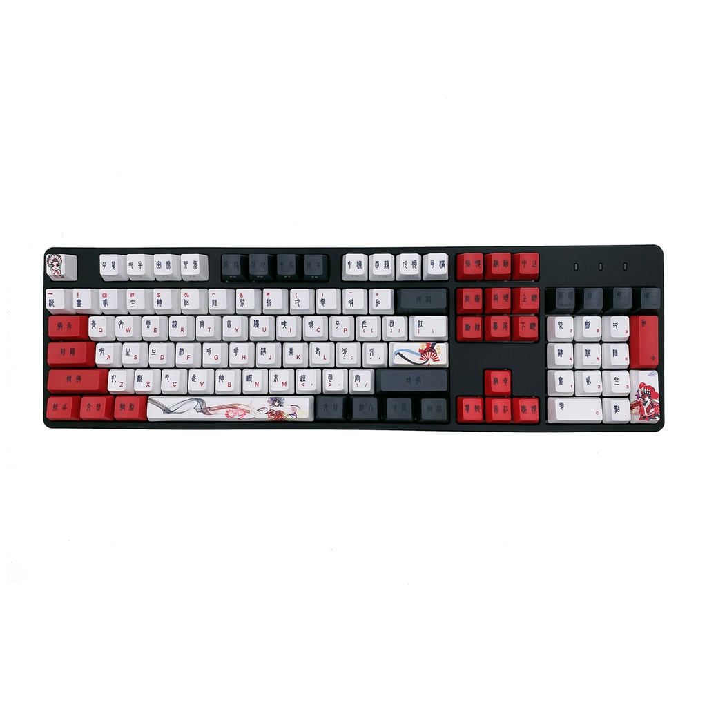 131 key Huadan Niang Caidan retro mechanical keyboard cap OME small full set of PBT sublimation suitable for 61/64/68/87/96/104/108 mechanical keyboards