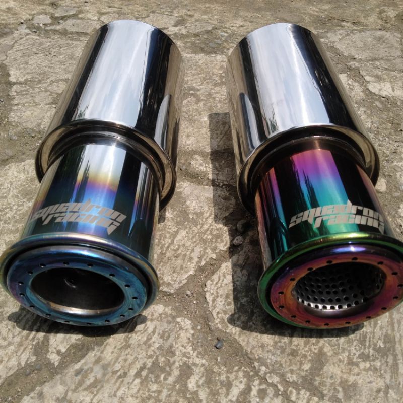 knalpot mobil Original Muffler double pipe squadron Racing