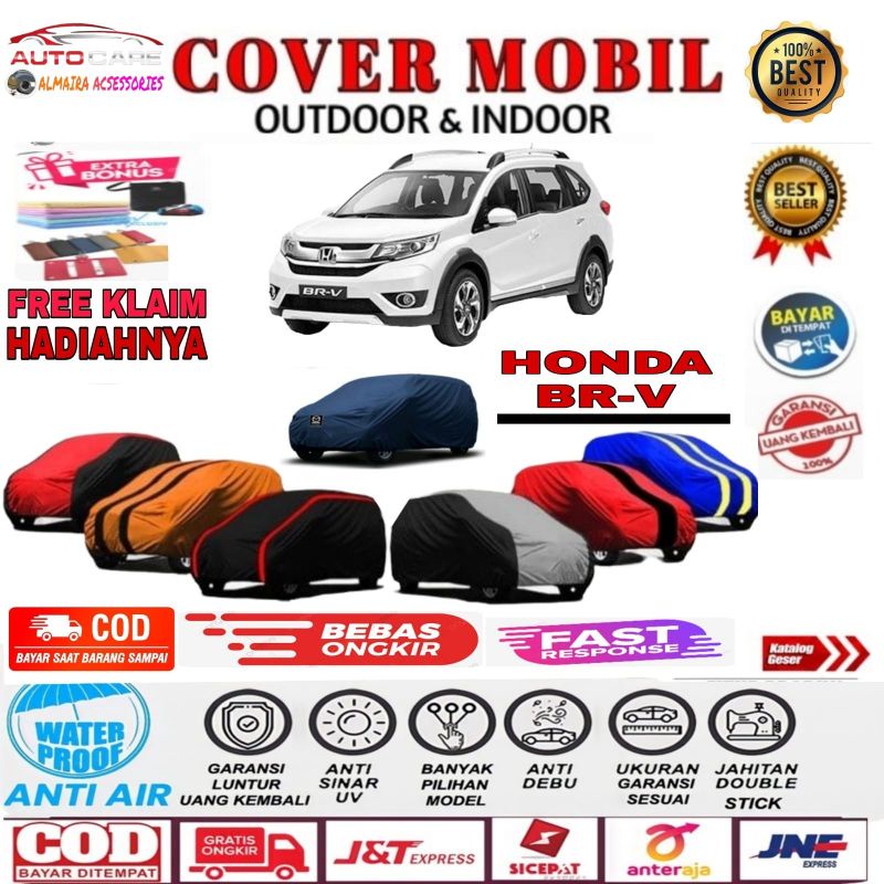 COVER BODY MOBIL/SARUNG MOBIL, HONDA BRV SELIMUT MOBIL BR-V 2014 2015 2016 2017 2018 2019 SELIMUT PENUTUP OUTDOOR INDOOR WATERPROOF