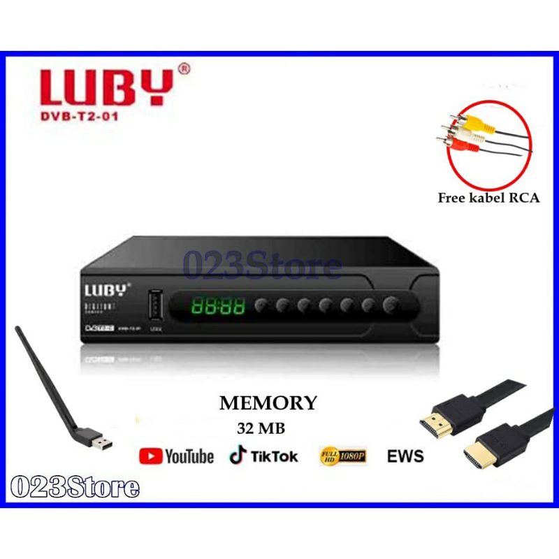 Set Top Box Luby DVB-T2-01 STB Receiver TV Digital Penerima Siaran TV