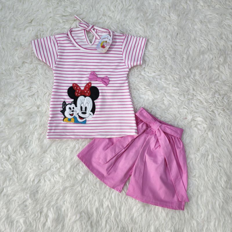 baju bayi perempuan stelan celana babygirl hsb8