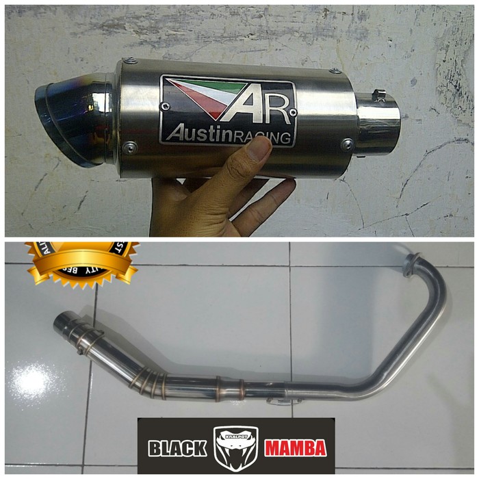 axs343 Knalpot Austin Racing Half Biru Fullsystem CBR150 R15 GSXR150