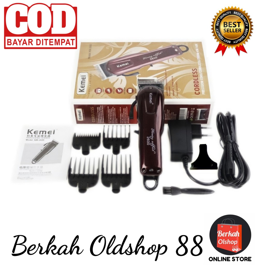 Berkah Oldshop 88 - KEMEI KM-2600 Professional Rechargeable Electric Hair Clipper Cordless / km 2600