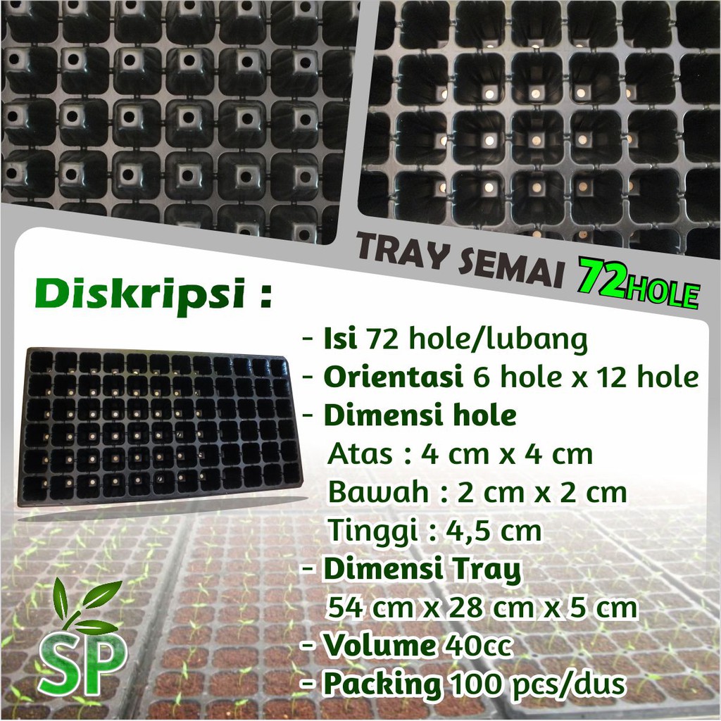 Tray Semai / Seedling Tray - 72 Lubang TRAY TANAMAN bibit benih sayur sayuran cabai cabe tanaman per