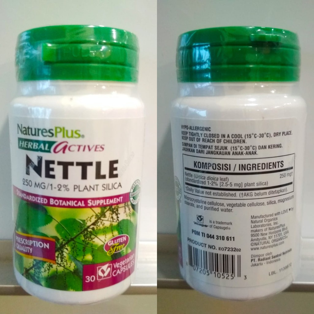Natures Plus Herbal Actives Nettle - 30 Capsules