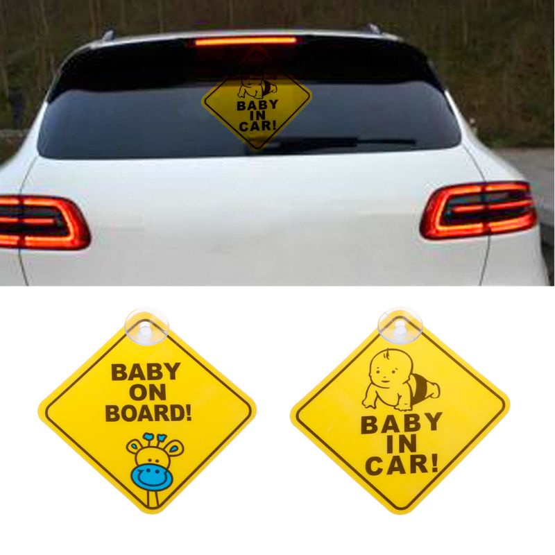 Sun Baby on Board Decal Untuk Keamanan Tanda Mobil Caution Warning Sticker Window Papan Pengumuman Kembali Perekat Diri Mudah Insta