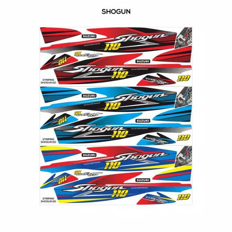 STRIPING SHOGUN 110 STICKER SHOGUN LAMA 110 DECAL SHOGUN VARIASI SUZUKI SOGUN 110