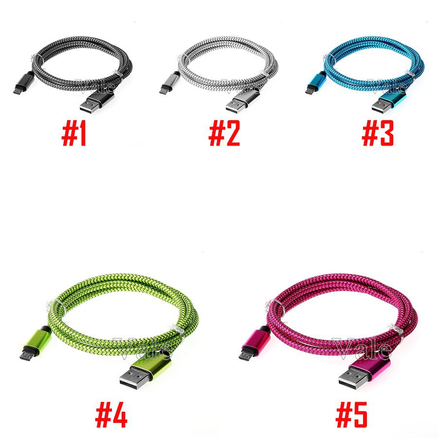 Nylon Braided USB Cable / Micro USB Fast Charging Cable / Data Sync Charger Cable Line / For Android phone Huawei xiaomi samsung Vivo