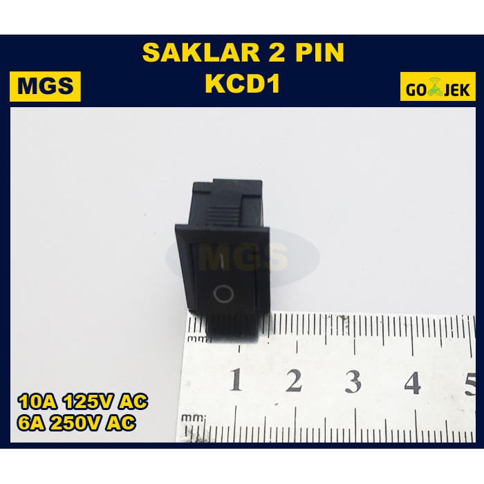 10Pcs SWITCH SAKLAR 2 PIN KCD1 6A 250V