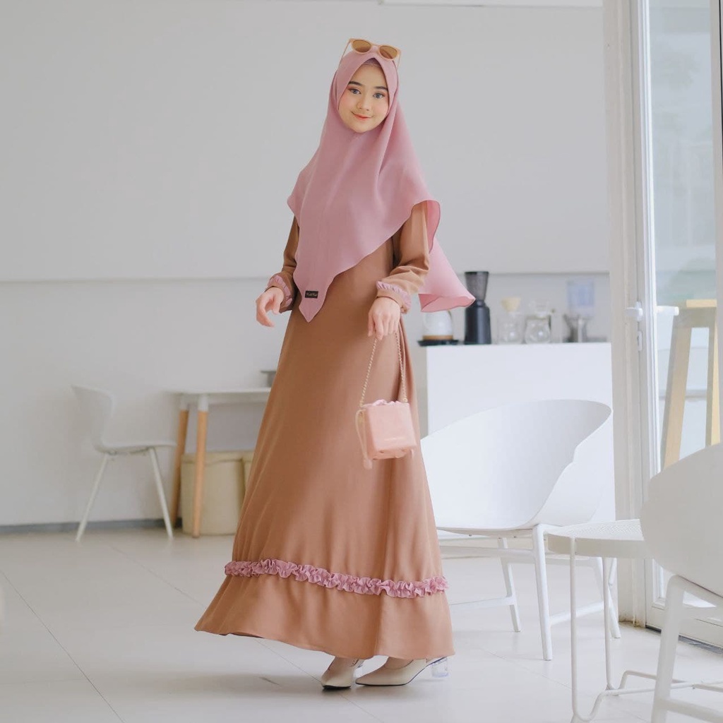baju gamis wanita dress muslim terbaru Riskirich HUMAIRAH Gamis Set Jilbab Instan baju gamis wanita 
