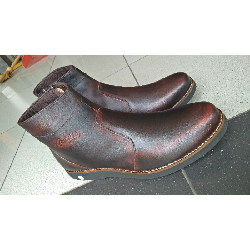 sepatu kulit chelsea sleting kulit asli ll sepatu boots sleting ziper chelsea ll sepatu boots kerja